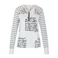 thumbnail image 4 of Pntutb Womens Casual Stripe Printing Long Sleeve Splicing Zipper Blouse T-Shirt Tops, 4 of 5
