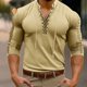 thumbnail image 1 of Blusa y camisa de manga larga con cuello alto para hombre, informal, a la moda, con botones, deportiva, con capucha, camiseta de manga corta, blusa para hombre, 1 of 6