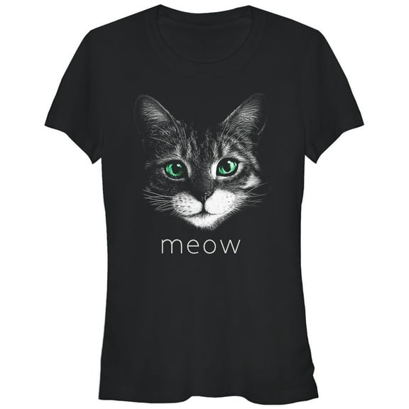 Junior's Lost Gods Meow Cat  Graphic Tee Black 2X Large