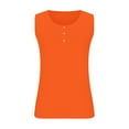 thumbnail image 5 of USSUMA Tops for Women Trendy Women's Tank Tops Sleeveless Round Neck Loose Casual Plus Size Tops for Women Lace Button Tunic Lounging Tshirt Breathable T-Shirt Party Orange Tank Top Xxxxxl, 5 of 5