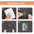 thumbnail image 6 of Adhesive Hooks Wall Hangers Without Nails No Drill Picture Hangers Bathroom Decor No Drill for Hanging Pictures Wall Hanger Frame Hanger for Home, Office, Bathroom, Kitchen (2.36" × 2.36", 8pcs), 6 of 6