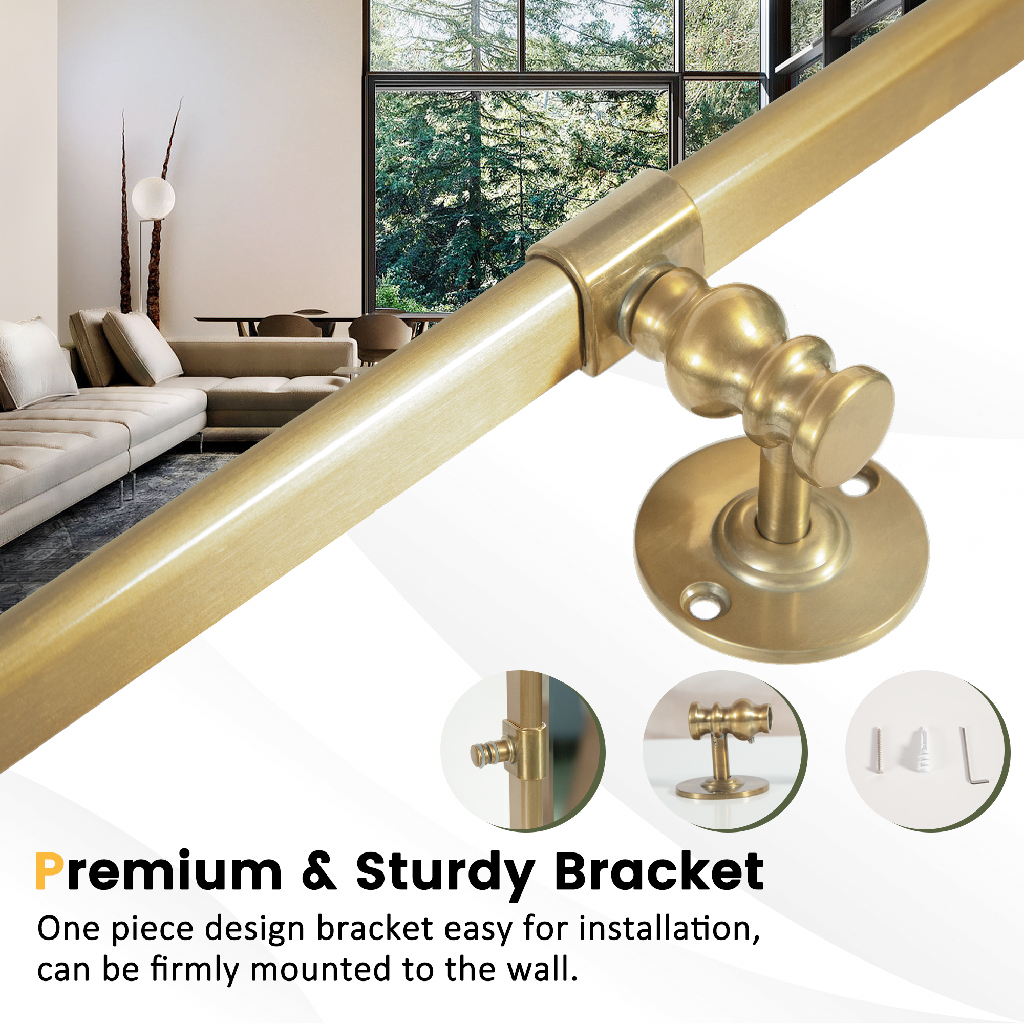MAYEERTY 32"x24" Gold Metal Framed Rectangular Mirror with Rounded Corner, Bathroom Vanity Mirror for Bedroom or Living Room