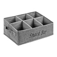 thumbnail image 1 of Organizador de refrigerios, cesta de tela para exhibir alimentos, contenedor de almacenamiento de 6 compartimentos, estación de refrigerio, decoración gris, 1 of 8