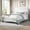 White, variant on Einfach Queen Size Bed Frame, Velvet Upholstered Platform Bed with Adjustable Headboard, Horizontal Channel Design, No Box Spring Needed, White