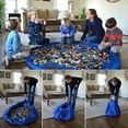 thumbnail image 2 of Alfombra de juego para niños de 60 pulgadas y 150cm, bolsa de almacenamiento de juguetes plegable para bebés, alfombra, organizador de juguetes para niños, 2 of 3