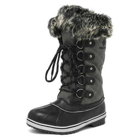 

DREAM PAIRS Women s River_1 Grey Mid Calf Winter Snow Boots Size 12 M US