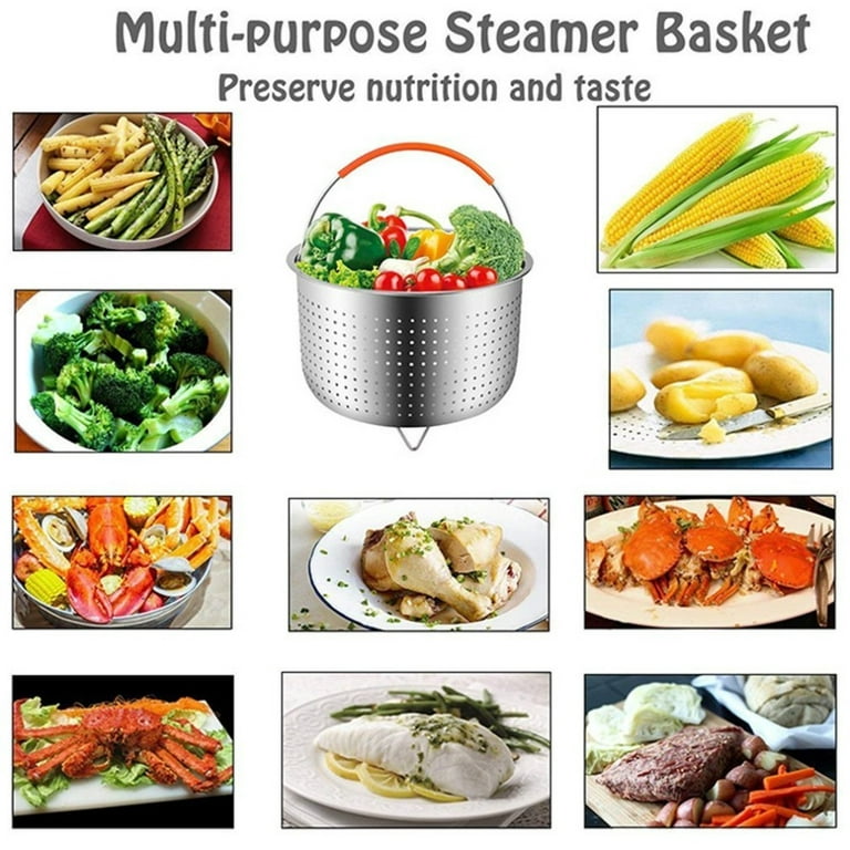 High Quality for 3/6/8 Qt Instant Pot 304 Stainless Steel With Silicone  Feet Cookware Cooker Accessories Steamer Basket Kitchen Food Strainer 3L
