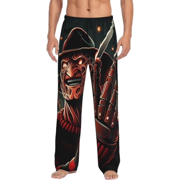 Freddy Krueger Pajama Pants for Men, Super Soft All over Print Lounge Pants Sleepwear Bottom with Pockets Drawstring