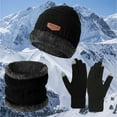 thumbnail image 3 of Hat And Gloves for Women Y2K Womens Scarves Set Winter Slouchy Beanie Wool Black2 Scarf, 3 of 3
