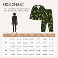 thumbnail image 6 of Kll Green Branch Olive Print Women'S Long Sleeve Pajamas With Pants Sleepwear Loungewear 2 Set-Medium, 6 of 9