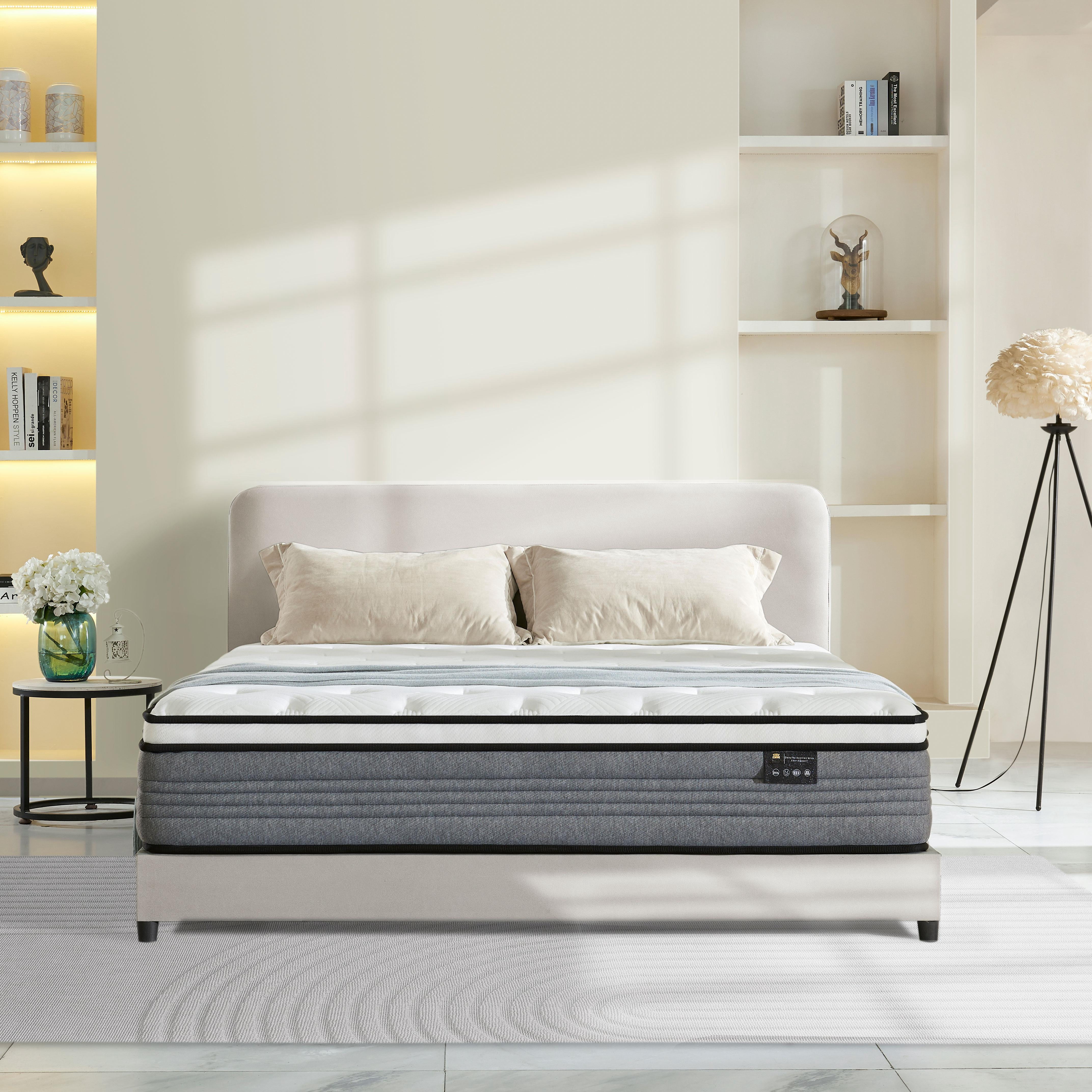 Giovanly 12 inch Queen Hybrid Mattress in a Box, Memory Foam and Individually Wrapped Pocket Coils, Medium Firm, Motion Isolation & Edge Support, Breathable Cooling Gel, CertiPUR-US Certified