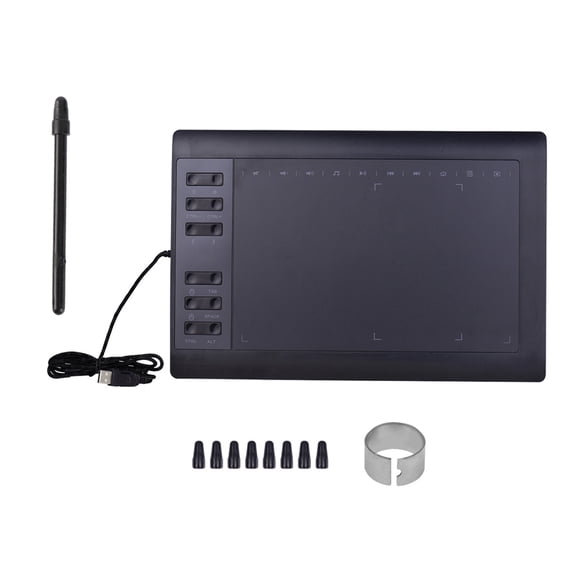 Tablette Graphique Numérique, Tablette de Dessin Professionnelle 10x6 Pouces avec 8192 Niveaux de Pression, 12 Touches Express, Résolution 5080LPI, pour Connexion PC, Ordinateur Portable, Tablette, Téléphone Intelligent