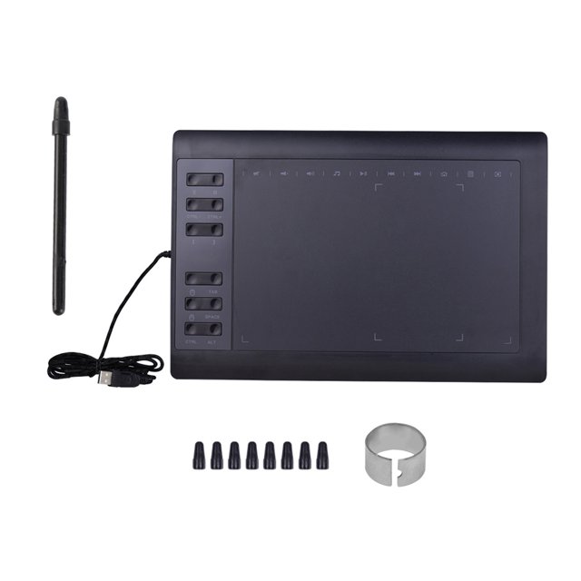 Tablette Graphique Numérique, Tablette de Dessin Professionnelle 10x6 Pouces avec 8192 Niveaux de Pression, 12 Touches Express, Résolution 5080LPI, pour Connexion PC, Ordinateur Portable, Tablette, Téléphone Intelligent