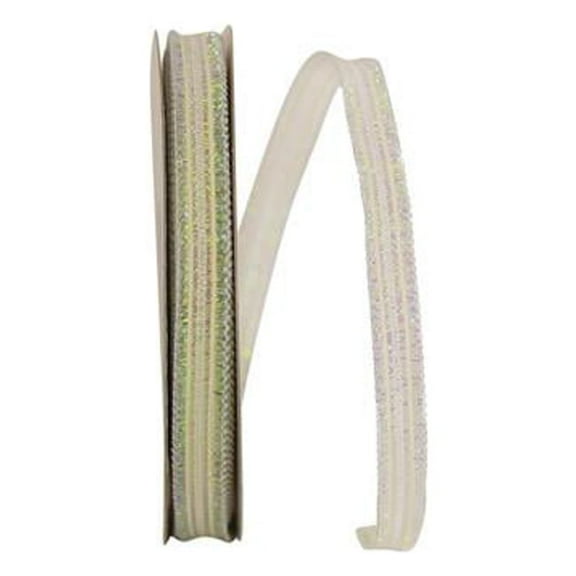 Reliant Ribbon - 25766W-089-02J, Dainty Metallic Corsage Wired Edge Ribbo Ribbon, Iridescent, 1/2 Inch, 25 Yards