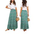 thumbnail image 5 of Cenuakty Women Summer Bohemian Skirt Ruffled Hem Geometric Print Elastic High Waist A-Line Skirt for Beaches Club Streetwear, 5 of 9