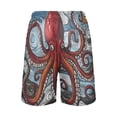 thumbnail image 2 of joogoo Mens Swim Trunks Art Red Octopus Beach Shorts Drawstring Elastic Waist Swimwear Bathing Suits L, 2 of 7