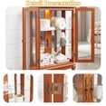thumbnail image 4 of HIUU Small Curio Cabinets with Glass Doors,Small China Cabinets with Doors,Lighted Glass Display Cabinet with Lights(Oak), 4 of 9