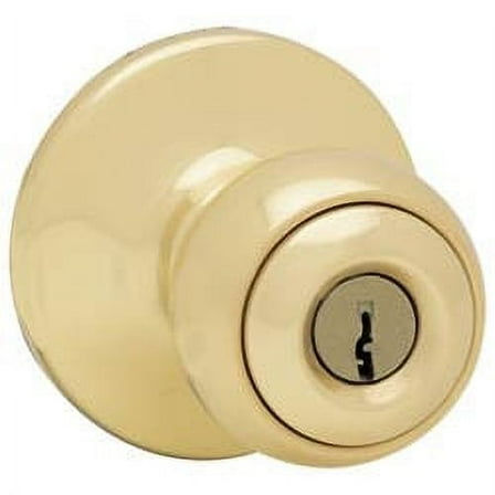 Kwikset 400P 3 CP Polo Entry Knob, Polished Brass