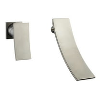 Products sumerain Brushed Nickel Waterfall Bathroom Faucet Wall Mount Lavatory Faucet, Left-Handed Design