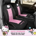 thumbnail image 4 of Hello Kitty Car Seat Covers - Cute and Durable Pink Front Seat Covers, Adorable Hello Kitty Design, Comfortable and Long-Lasting Polyester, Car Accessories Gift Hello Kitty Accessories 2pc Black/Pink, 4 of 10