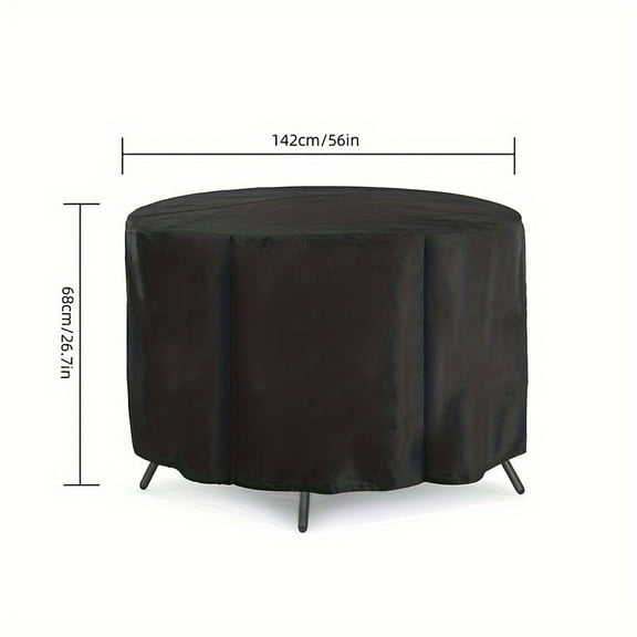 GYTY 1pc Premium 600D Waterproof Round Patio Furniture Cover - Ultimate Protection for Outdoor Patio Table & Chair Sets - Durable, Easy to Clean, and Windproof Design for Year-Round Use