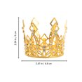 thumbnail image 2 of Small Rhinestone Crown Cake Ornament Alloy Tiara Cake Decoration for Birthday Party (Golden), 2 of 9