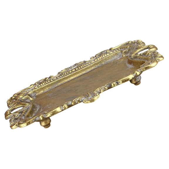 OFFIGAM Vintage Golden Alloy Jewelry Organizer Dish for Clutter-Free Storage