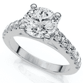 thumbnail image 3 of Pompeii 1 1/2 ct Diamond Solitaire With Accents Round Engagement Ring 14k White Gold, 3 of 4