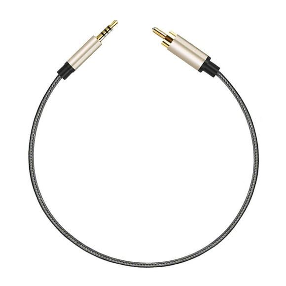 Audio Cable 3.5mm to Male RCA Adapter AUX Cord with Zinc Alloy Housing Coaxial Nylon Braided for Home Theater Devices Tablet , 1.5m