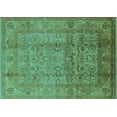 thumbnail image 1 of Ahgly Company Machine Washable Indoor Rectangle Oriental Turquoise Blue Industrial Area Rugs, 6' x 9', 1 of 4