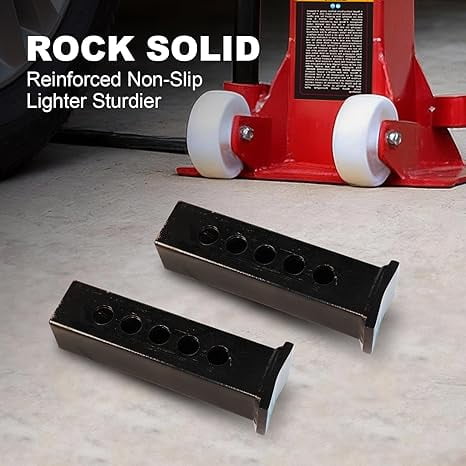 JACK BOSS Heavy Duty 12 Ton (24,000 lbs) Jack Stands with 2 Casters and Handle, Easily Moveable Car Lift Stands for Truck and Pick Up, Red
