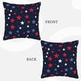 thumbnail image 7 of DouZhe Velvet Decorative Throw Pillow Covers Set of 2, Soft Square Cushion Cover with Invisible Zipper Red White Blue Stars Background Printing, 18"x18", 7 of 7