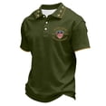 thumbnail image 5 of Dwelliawo 250 Anniversary Usa Shirt Men's American Flag Casual Patriotic Short Sleeve Shirts We the People Freedom Shirt Polo Top Army Green S, 5 of 5