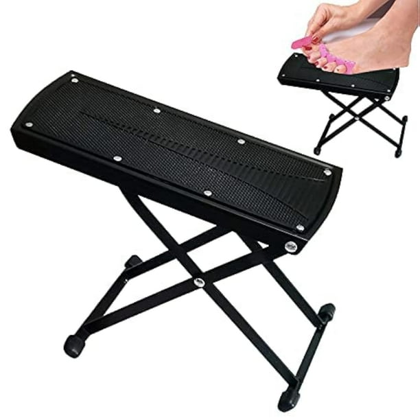 ZtohPyo Reposapiés de pedicura plegable, soporte de pie ajustable de 6 alturas, herramientas de spa para pedicura, soporte antideslizante y resistente para el cuidado de los pies para pedicuras fácile