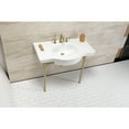 thumbnail image 4 of Kingston Brass VPB28140W8BB Manchester 37" Ceramic Console Sink with Stainless Steel Legs (8-Inch, 3-Hole), White/Brushed Brass, 4 of 9