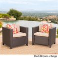 thumbnail image 2 of Noble House Puerta Outdoor Dark Brown Wicker Club Chair (Set of 2), 2 of 22