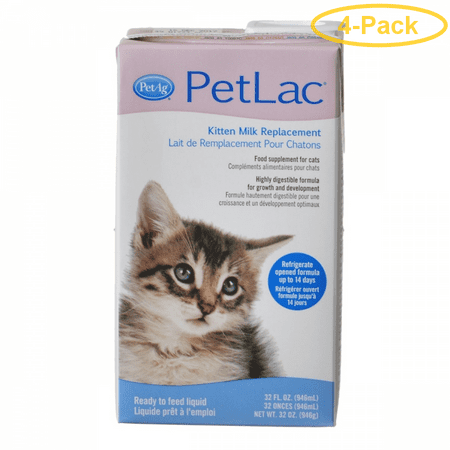 PetAg PetLac Kitten Milk Replacement - Liquid 32 oz - Pack of (Best Cat Milk Replacement)
