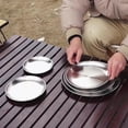 thumbnail image 2 of Assiette de Camping en Acier Inoxydable Vaisselle Récipient Alimentaire Extérieur Randonnée Barbecue Vaisselle Pique-Nique Assiette pour Camping Accessoires Diamètre 17cm, 2 of 6