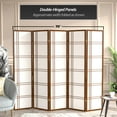 thumbnail image 5 of Red Lantern 6 ft. Tall Double Cross Shoji Screen - Walnut - 5 Panels, 5 of 7