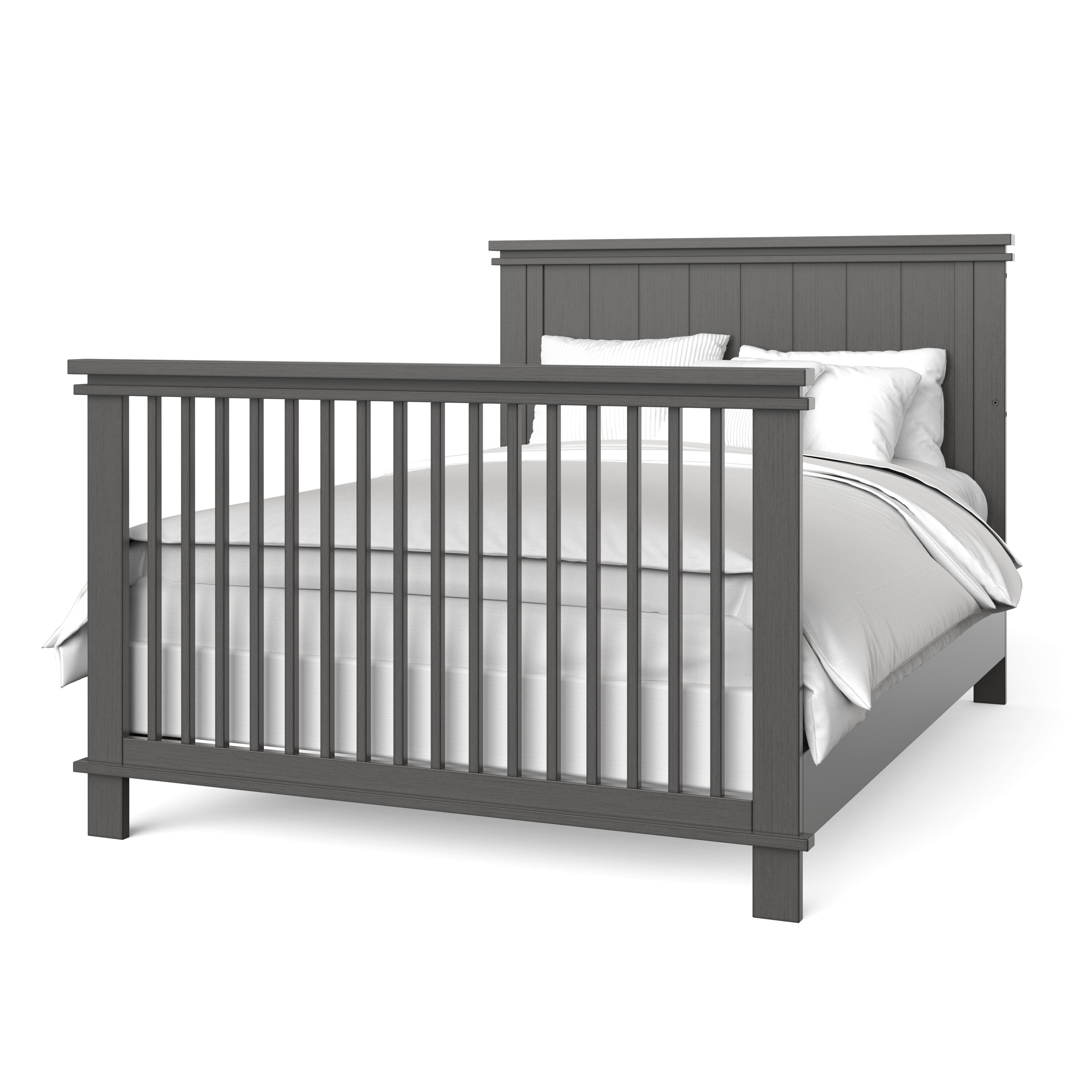 Child Craft Full-Size Bed Rail Conversion Kit, Converts 4-in-1 Crib to Bed, Solid Wood, Midnight Gray