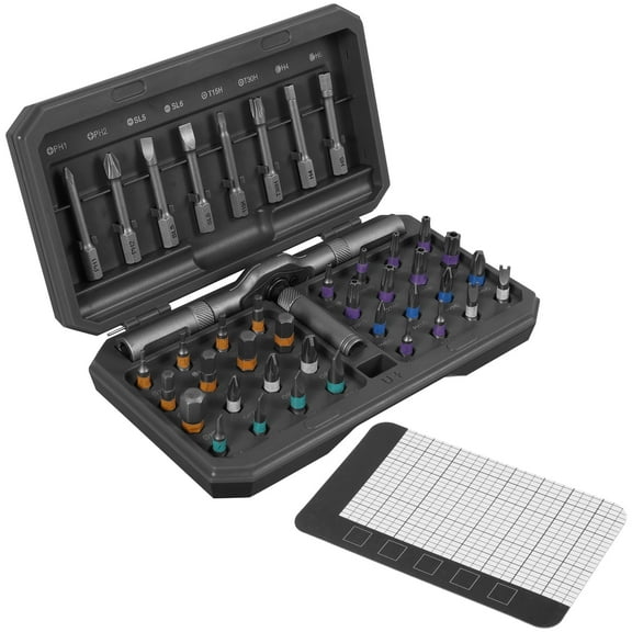 Wrvxzio 42 in 1 Magnetic Screwdriver Set Detachable Ratcheting Screwdriver Set for Computer Eyeglass Bicycle Professional Tasks