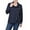 Navy Enzoz, variant on Womens Petites Asymmetrical Cowl Neck Button-Up