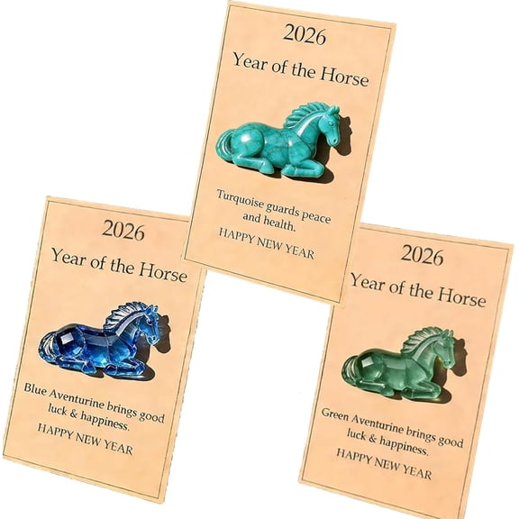 Little Horse Pocket Hug, Lucky Crystal Horse A Symbol of Strength New Beginnings 2026, A Pocket Hug for Horses, Horses Themed Pocket Hug Acrylic Figurine with Card, New Year Gifts
