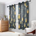 thumbnail image 2 of Yayeee Window Curtains Light Filtering 63"x42" Grommet Panel Pair Home Living Room Decor, Orange Fireflies Pattern, 2 of 7