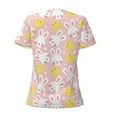 thumbnail image 3 of Goofa Rabbit And Chick Pattern Womens Deep V Neck Low Cut Tops Casual Summer Short Sleeve Ribbed Knit T-Shirts-X-Large, 3 of 5