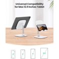 thumbnail image 3 of CPDD Support de Tablette Réglable Compatible avec iPad 7e Génération, iPad Air Mini 5 4 3 2, Samsung Galaxy Tab, Nintendo Switch, Liseuse, Blanc Blanc, 3 of 7