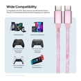 thumbnail image 4 of Powertek Marble 6ft USB-C to USB-C Cable, Pink, 60W Fast Charging, Silicone Marble Design, Efficient Data Transfer, 4 of 5