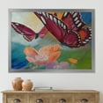 thumbnail image 3 of Designart 'Butterflies On Pink Flowers' Traditional Framed Art Print, 3 of 4