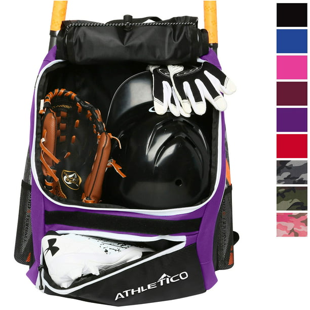 Athletico Baseball Bat Bag - Backpack for Baseball, T-Ball & Softball  Equipment & Gear for Youth and Adults | Holds Bat, Helmet, Glove, & Shoes  |Shoe 