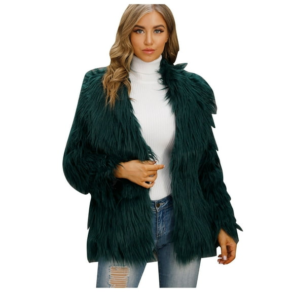 Black and Friday Deals 2023 Lindreshi Winter Coats for Women Clearance Medium Women's Winter Warm Coat Jacket Cardigan Cocktail Club Party Outwear